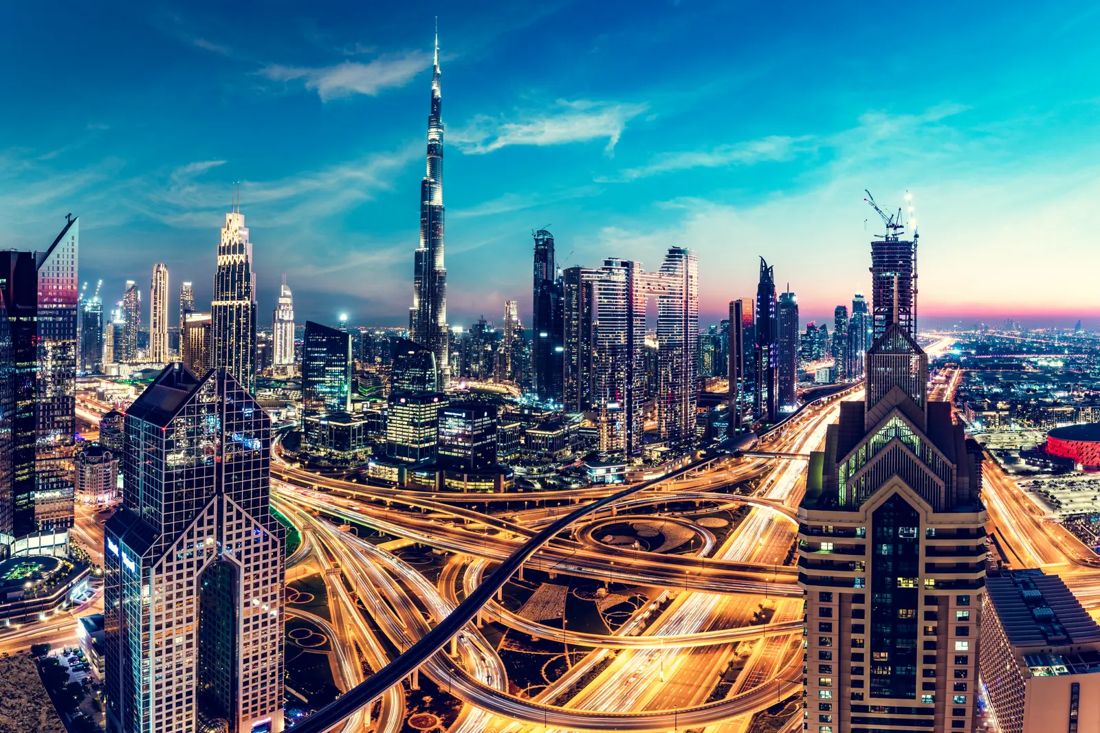 Burj Khalifa ve Dubai şehir merkezi