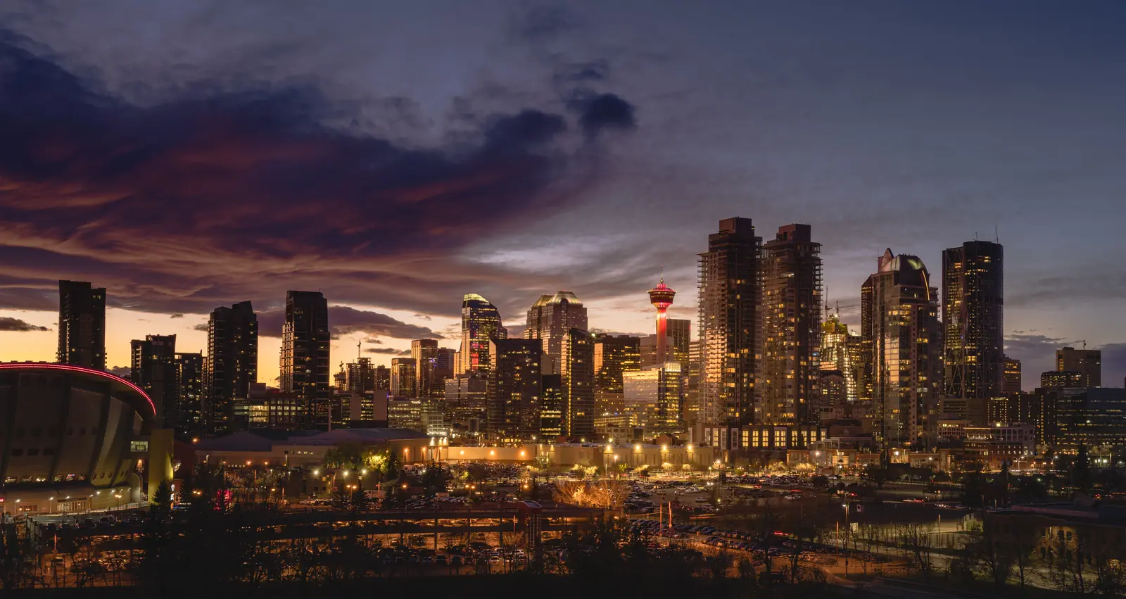Calgary gün batımında