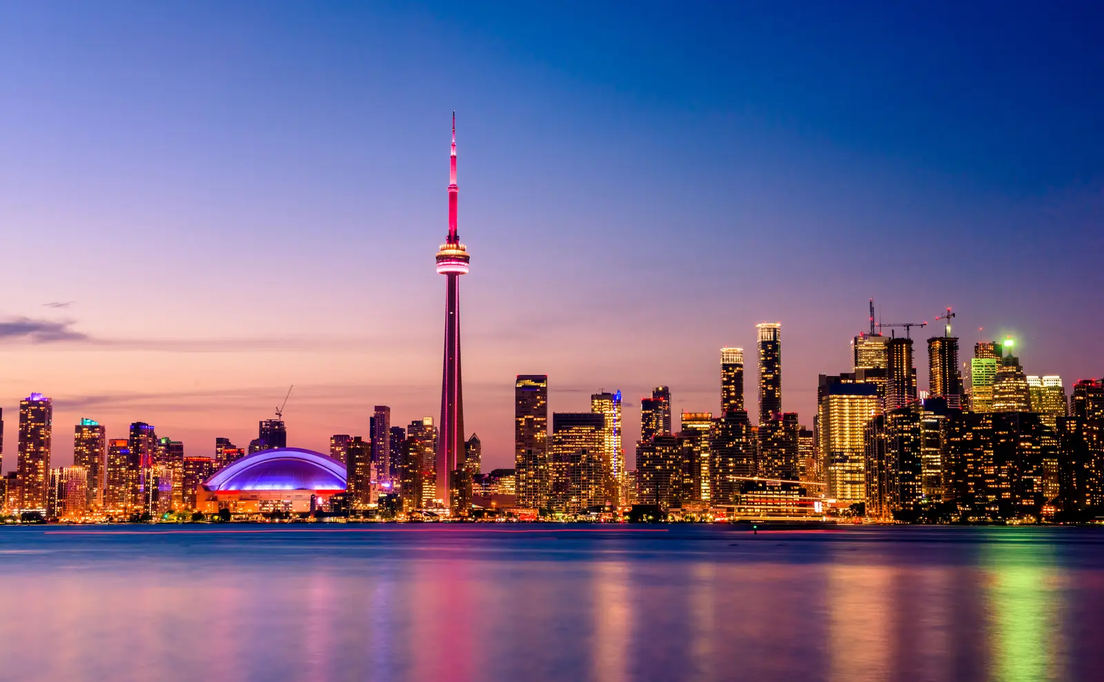 Toronto silüeti gece, Ontario